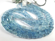 Aquamarine Step Cut Pipe Shape Beads