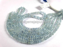 Aquamarine Faceted Roundelle Shape Beads