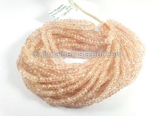 Peach Morganite Faceted Roundelle Shape Beads