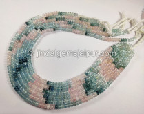 Multi Aquamarine Smooth Roundelle Shape Beads