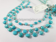 Turquoise Faceted Heart Shape Beads