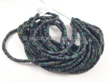 Black Ethiopian Opal Smooth Roundelle Shape Beads
