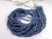 Blue Sapphire Burma Faceted Roundelle Shape Beads