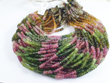 Tourmaline Faceted Roundelle Shape Beads