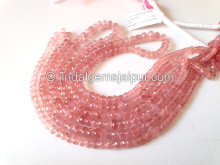 Rose Quartz Faceted Roundelle Shape Beads