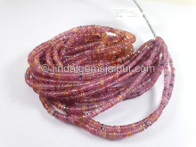 Pink Sapphire Multi Faceted Tyre Shape Beads