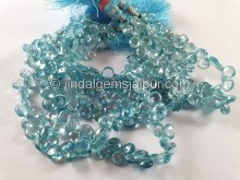 Blue Zircon Smooth Heart Shape Beads