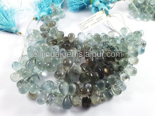 Moss Aquamarine Smooth Drops Shape Beads