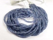 Blue Sapphire Burma Faceted Roundelle Shape Beads