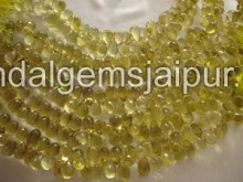 Lemon Quartz Faceted Drops Shape Beads