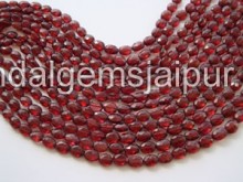 Garnet Faceted Oval Shape Beads