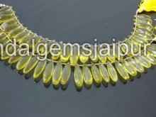 Lemon Quartz Faceted Long Drops Shape Beads