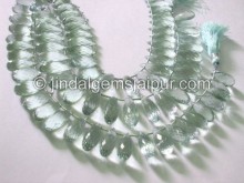 Green Amethyst Faceted Long Drops Shape Beads