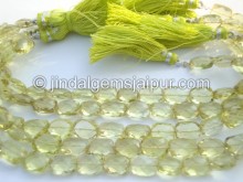 Lemon Quartz Faceted Chicklet Shape Beads