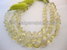 Lemon Quartz Faceted Kite Shape Beads