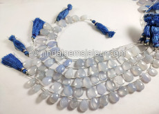 Chalcedony Faceted Pear Shape Beads