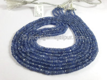 Blue Sapphire Burma Faceted Roundelle Shape Beads