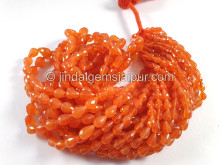 Carnelian Faceted Drops Light Beads