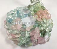 Multi Aquamarine Faceted Nuggets Shape Big Beads