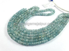 Blue Zircon Faceted Roundelle Shape Beads