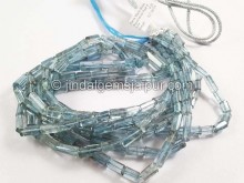 Santa Maria Moss Aquamarine Pipe Shape Beads