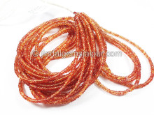 Orange Sapphire Smooth Roundelle Shape Beads