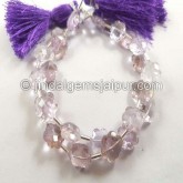 Pink Amethyst Faceted Flower Shape Beads