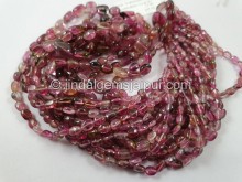 Bi Color Tourmaline Smooth Oval Nugget Beads