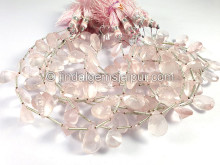 Rose Quartz Concave Cut Pear Shape Beads