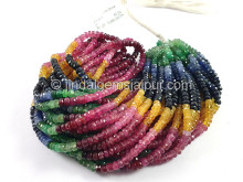 Multi Precious Stone Faceted Roundelle Beads
