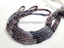 Multi Indigo Spinel Faceted Roundelle Shape Beads