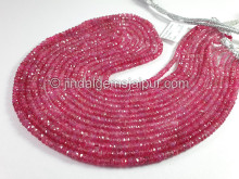 Pink Spinal Shaded Faceted Roundelle Shape Beads