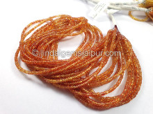 Orange Sapphire Smooth Roundelle Shape Beads