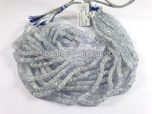 White Sapphire Faceted Roundelle Shape Beads