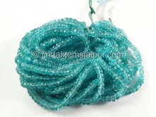 Bluish Green Apatite Faceted Roundelle Beads