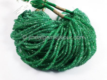 Emerald Faceted Roundelle Shape Beads