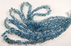 Santa Maria Aquamarine Faceted Drops Shape Beads