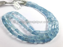Aquamarine Step Cut Pipe Shape Beads