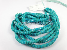 Turquoise Faceted Tyre Shape Small Beads
