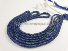 Blue Sapphire Burma Smooth Roundelle Shape Beads