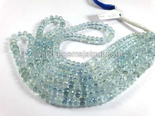 Aquamarine Faceted Roundelle Shape Beads