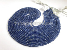 Blue Sapphire Burma Faceted Roundelle Shape Beads