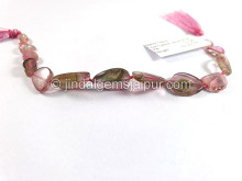 Watermelon Tourmaline Smooth Slices Beads