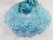 Sky Blue Topaz Faceted Heart Shape Beads