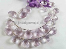 Pink Amethyst Carved Crown Heart Beads
