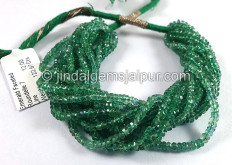 Emerald Faceted Roundelle Shape Beads