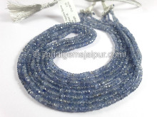 Blue Sapphire Burma Faceted Roundelle Shape Beads