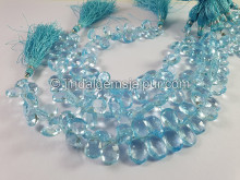 Sky Blue Topaz Faceted Pear Shape Big Beads