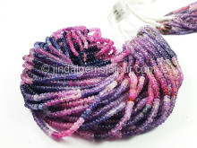 Multi Sapphire Smooth Roundelle Shape Beads