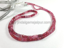 Pink Spinal Shaded Faceted Roundelle Shape Beads